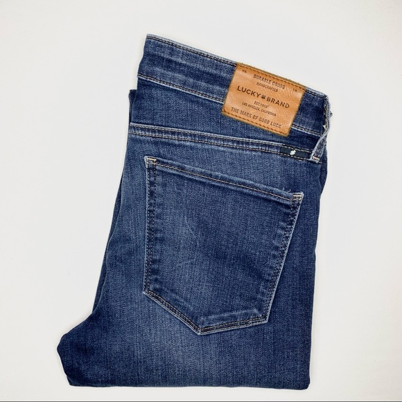 Vintage Lucky Brand Mid Rise Ava Destructed Cropped Skinny - Ankle - Picture 5 of 9